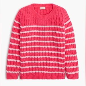 Crewcuts J Crew Girls' Striped Chenille Sweater Pink XL 12-14